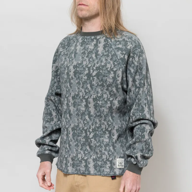 Butter Goods Waffle Long Sleeve Top Digital Camo-1