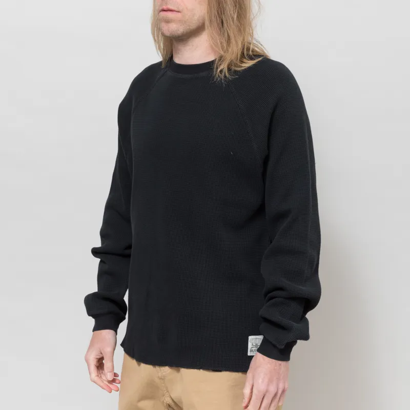 Butter Goods Waffle Long Sleeve Top Washed Black-1