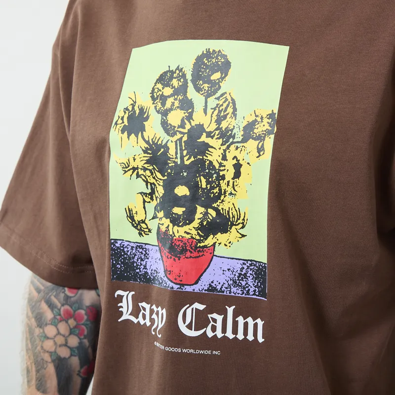 Butter Goods Lazy Calm T Shirt Brown-3