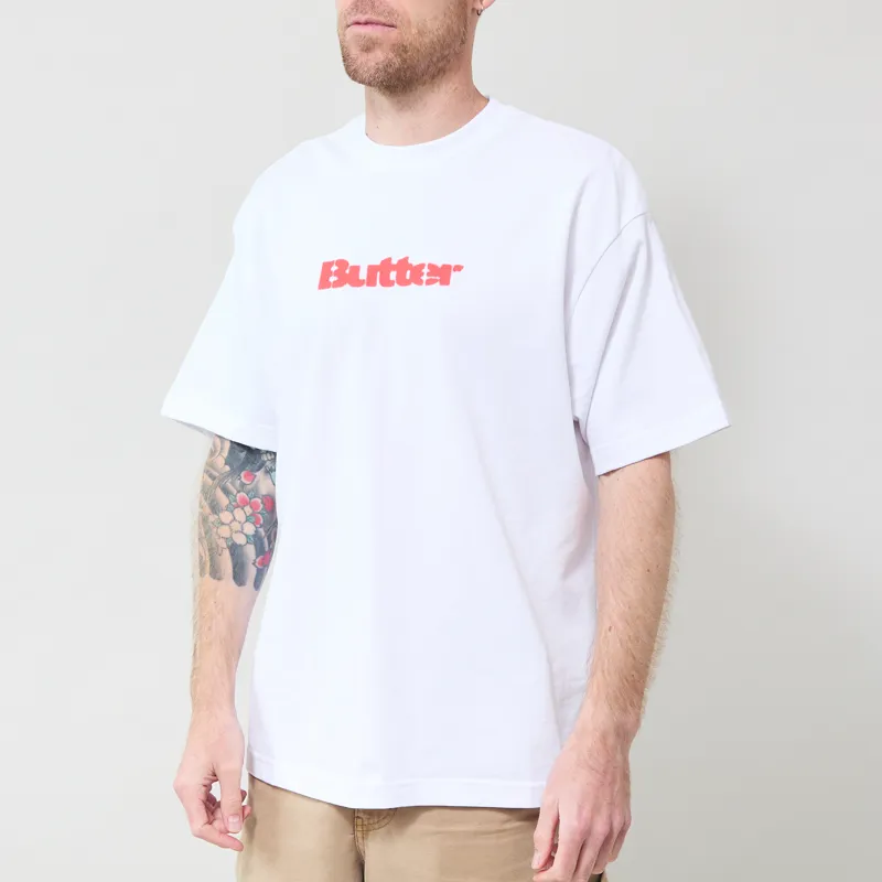 Butter Goods Stencil Logo T Shirt White-1
