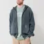 Butter Goods Faded Waffle Zip-Thru Hood Washed Black