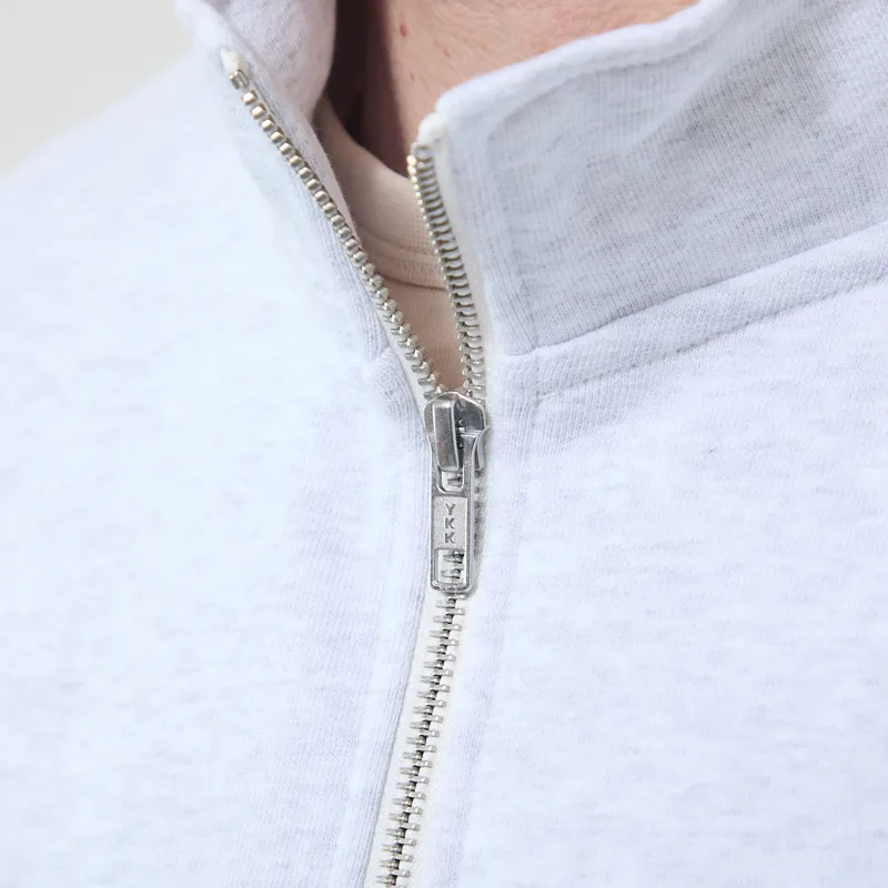Butter Goods Panel Quarter Zip Sweater Ash-4