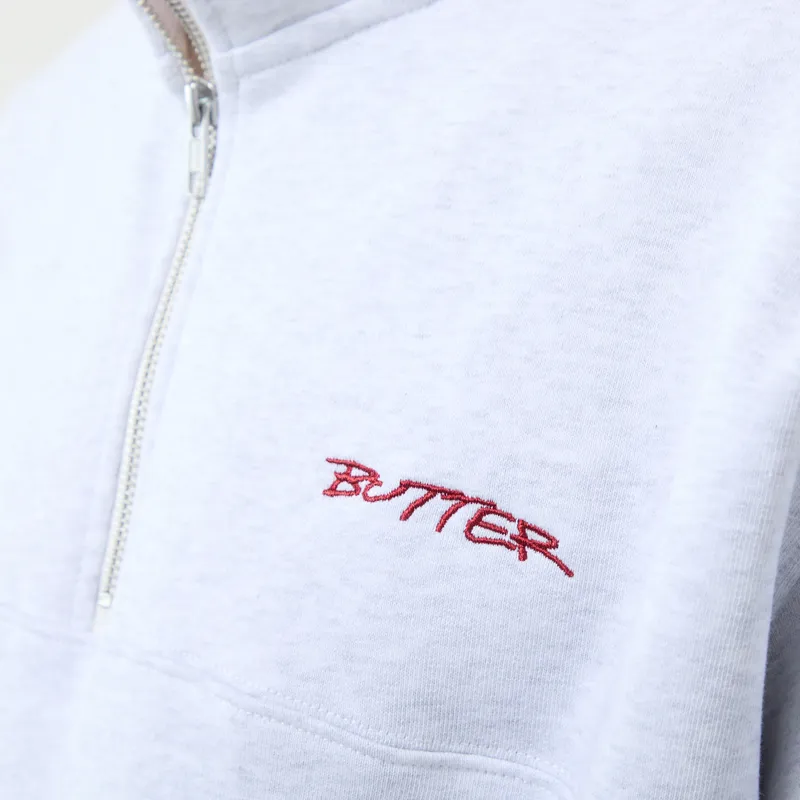 Butter Goods Panel Quarter Zip Sweater Ash-5