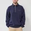 Butter Goods Panel Quarter Zip Sweater Washed Navy