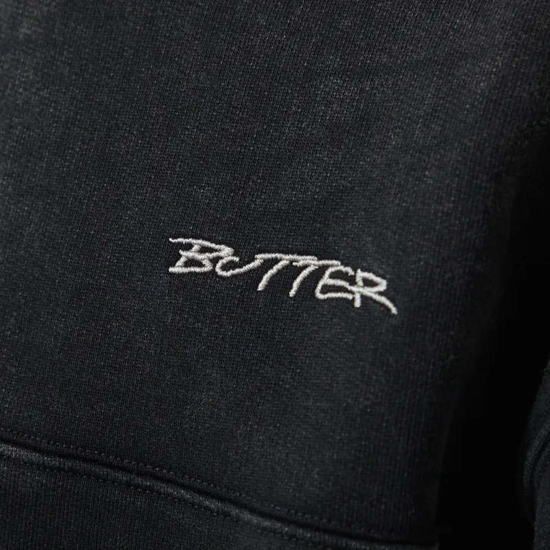 Butter Goods Panel Quarter Zip Sweater Washed Black-5