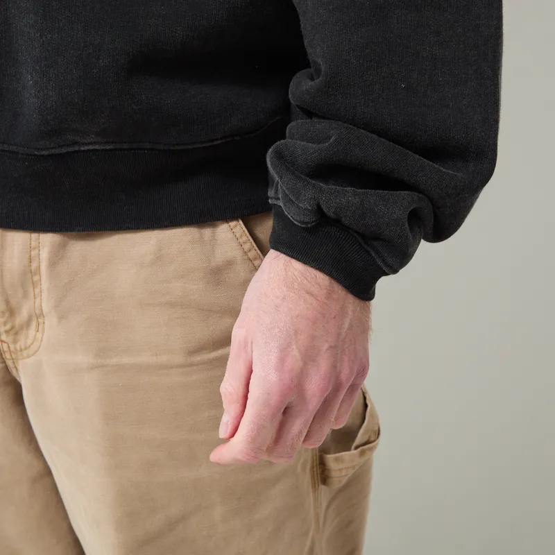 Butter Goods Panel Quarter Zip Sweater Washed Black-6