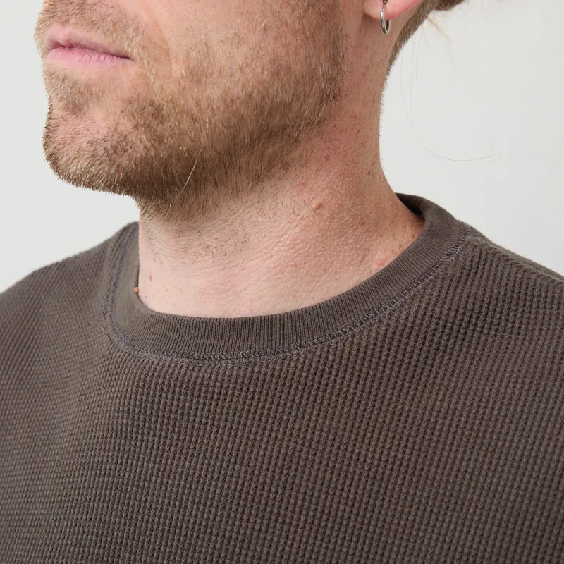 Butter Goods Waffle Long Sleeve Top Washed Dark Grey-3