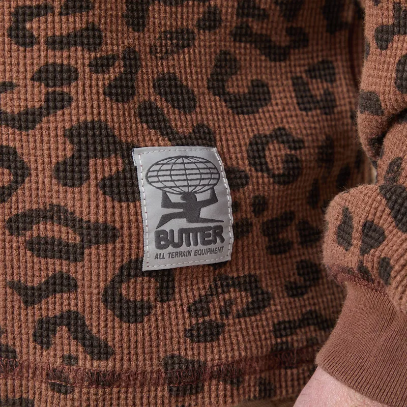 Butter Goods Waffle Long Sleeve Top Leopard-5
