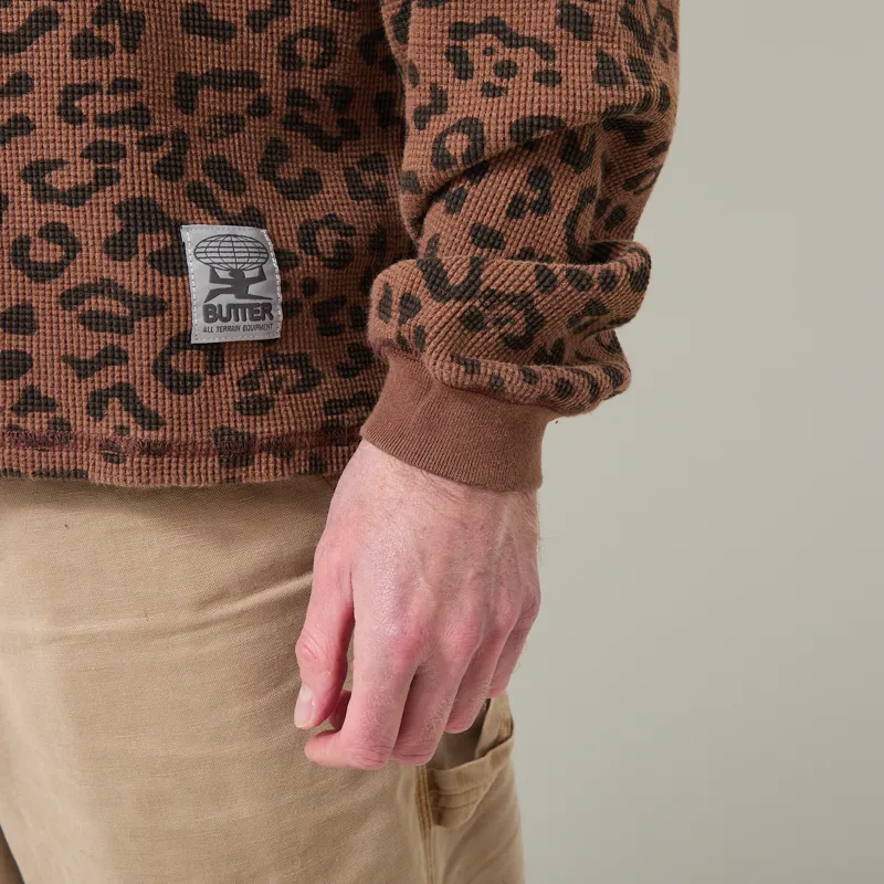 Butter Goods Waffle Long Sleeve Top Leopard-6