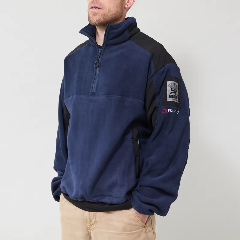 Butter Goods Polartec Quarter Zip Pullover Navy-1