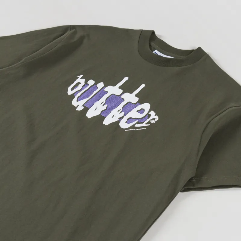 Butter Goods Frenzy T Shirt Army-1