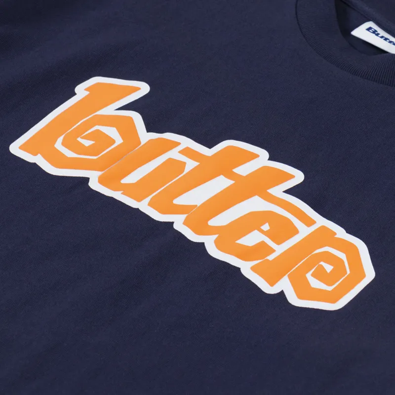 Butter Goods Swirl T Shirt Navy-2