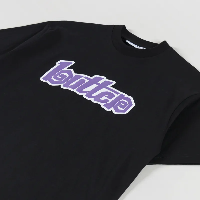 Butter Goods Mens Graphic Printed Swirl Logo Tee T Shirt Black
