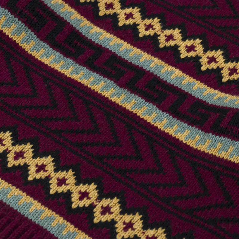 L.F. Markey Womens Bjorn Knit Burgundy Intarsia-5