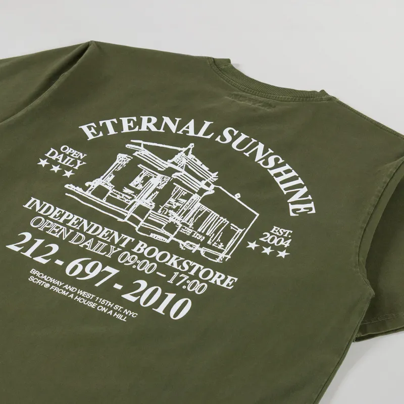 SCRT Bookstore T Shirt Garment Dyed Forest-2