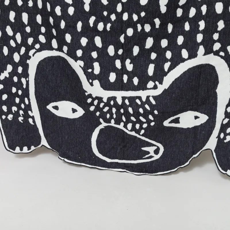 Donna Wilson Bear Cotton Throw Black White-3