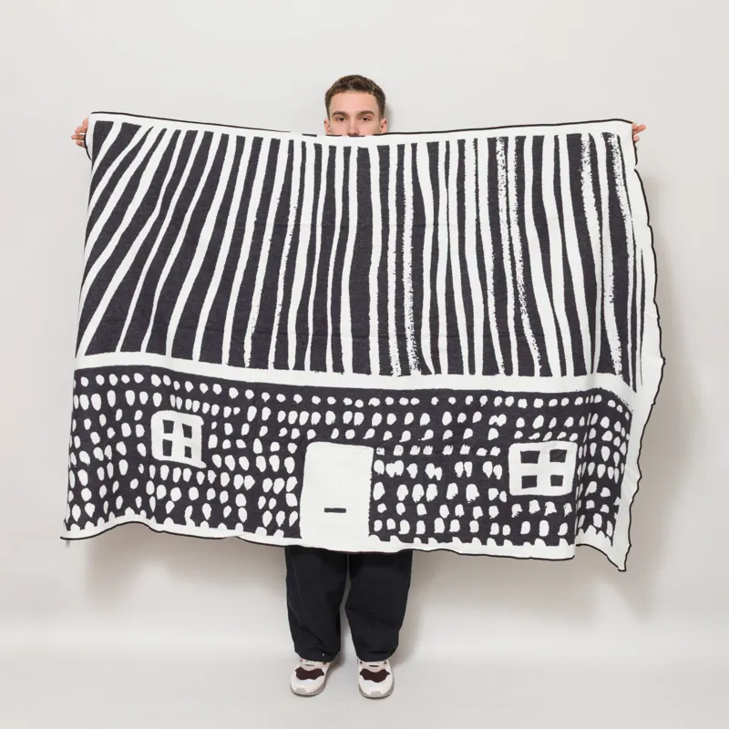 Donna Wilson House Cotton Throw Black White-1