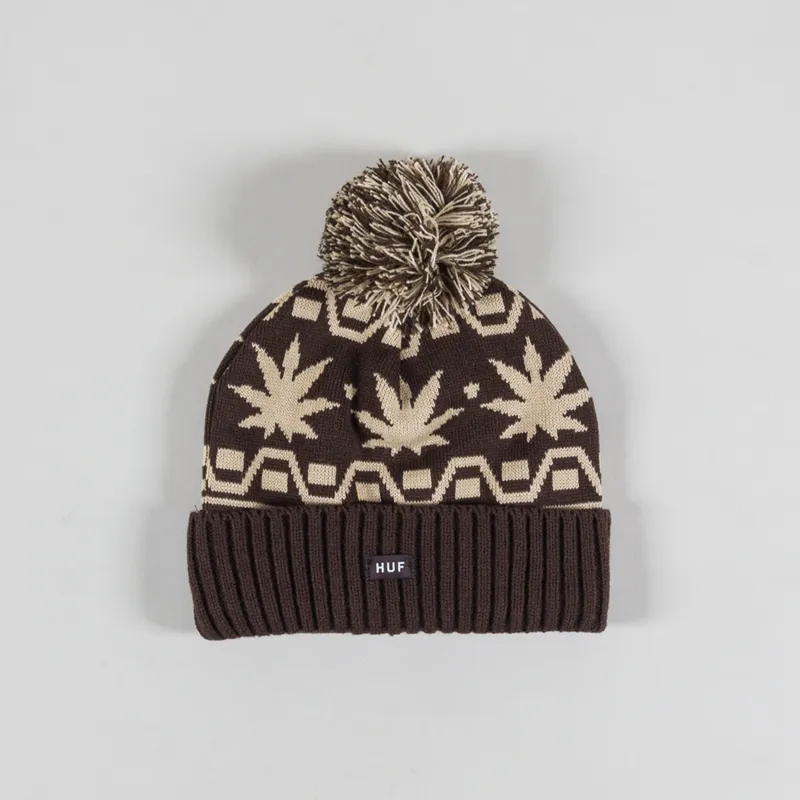 Huf Apres Cuff Pom Beanie Brown