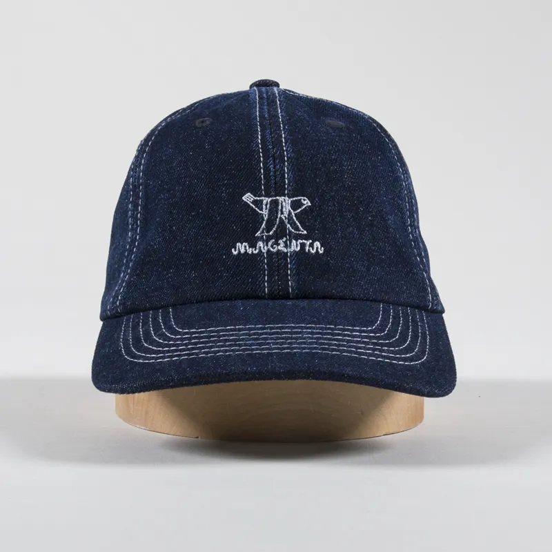 Magenta Bird Denim Dad Hat Blue-1
