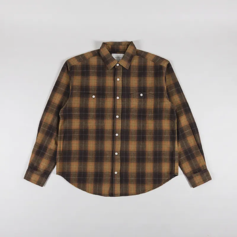 Cafe Mountain Brushed Check Workers Shirt Meadow