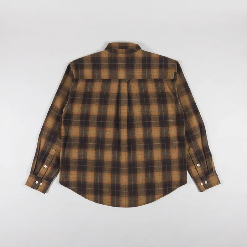 Cafe Mountain Brushed Check Workers Shirt Meadow-1