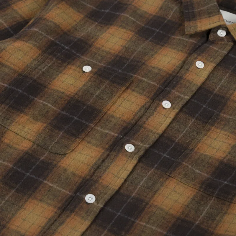 Cafe Mountain Brushed Check Workers Shirt Meadow-6