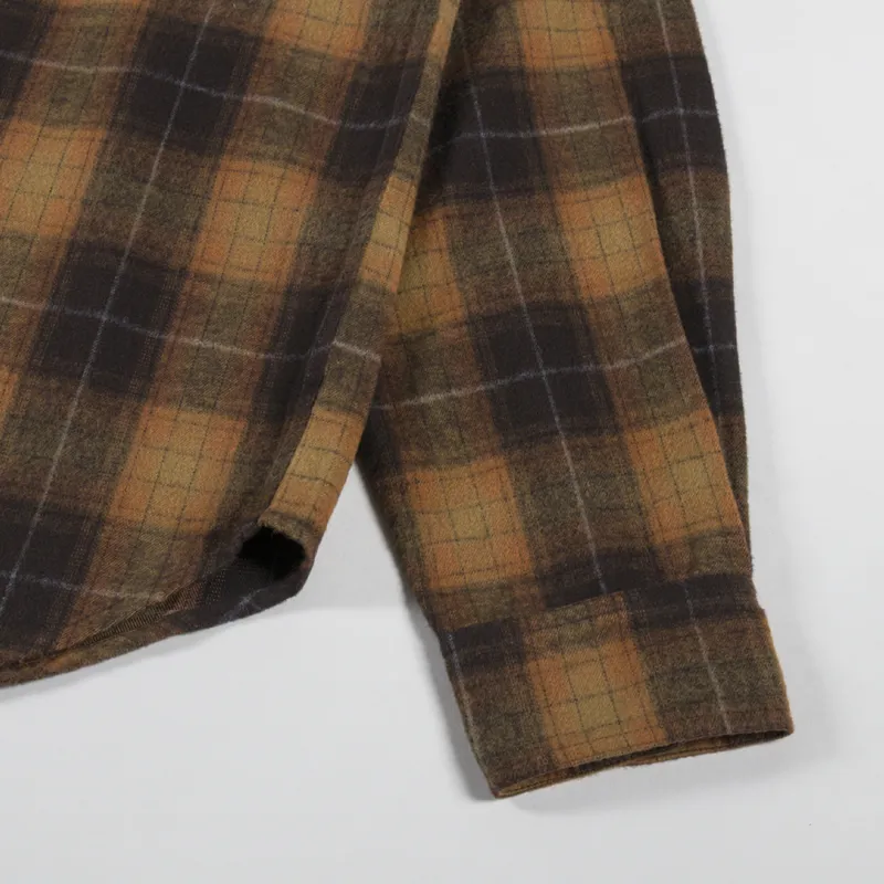 Cafe Mountain Brushed Check Workers Shirt Meadow-7
