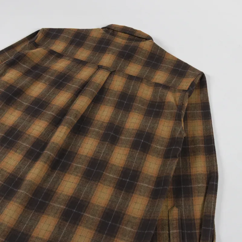 Cafe Mountain Brushed Check Workers Shirt Meadow-3