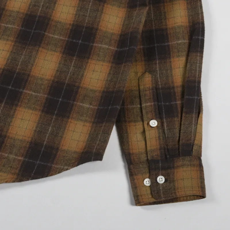 Cafe Mountain Brushed Check Workers Shirt Meadow-8