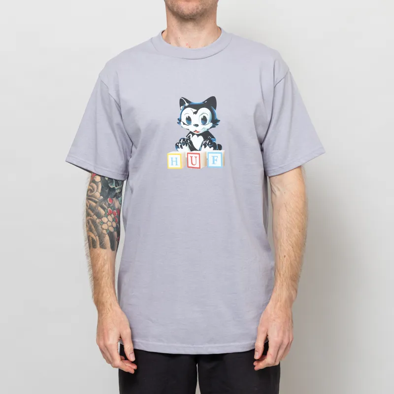 Huf Blocks T Shirt Lilac Chalk