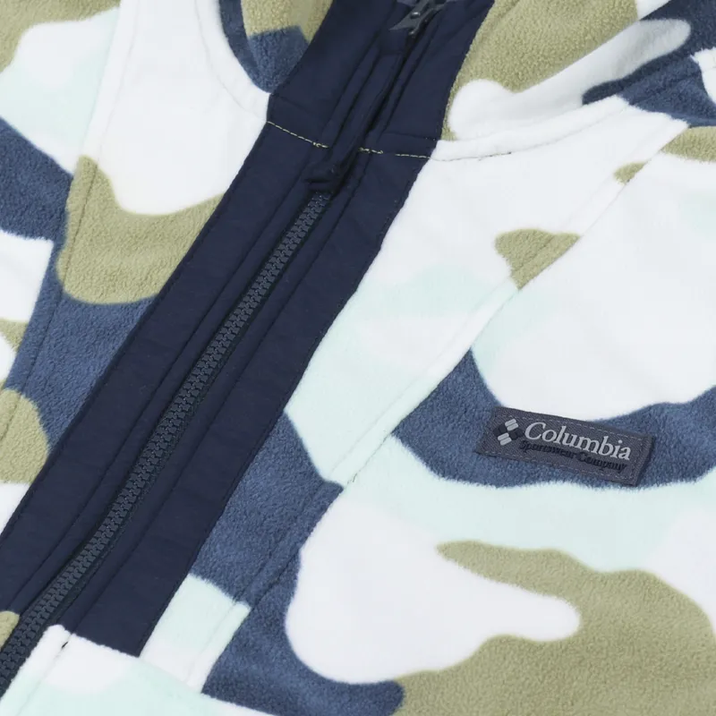 Columbia Back Bowl Fleece Lightweight Savory Mod Camo Collegiate Navy-7