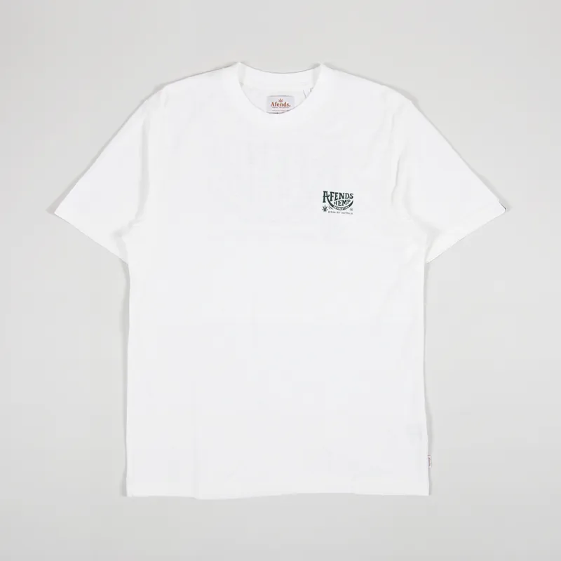 Afends Bugle Hemp Retro T Shirt White-1
