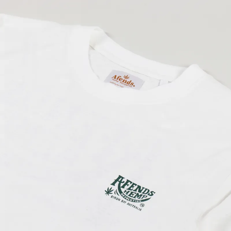 Afends Bugle Hemp Retro T Shirt White-6