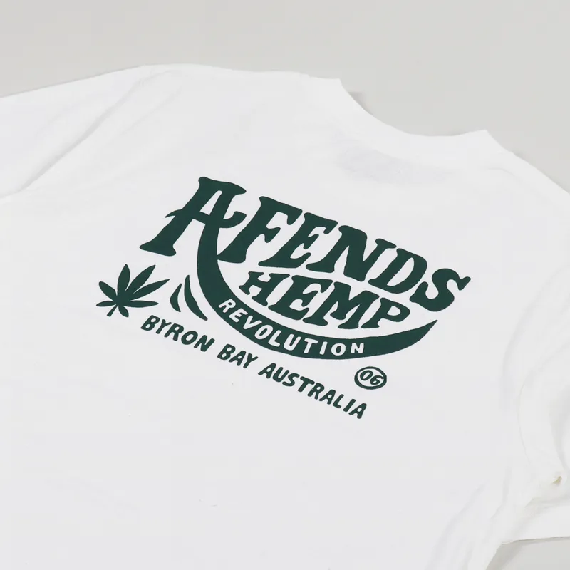 Afends Bugle Hemp Retro T Shirt White-2