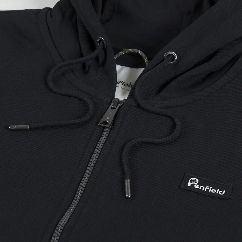 Penfield Badge Zip Hoodie Black-6