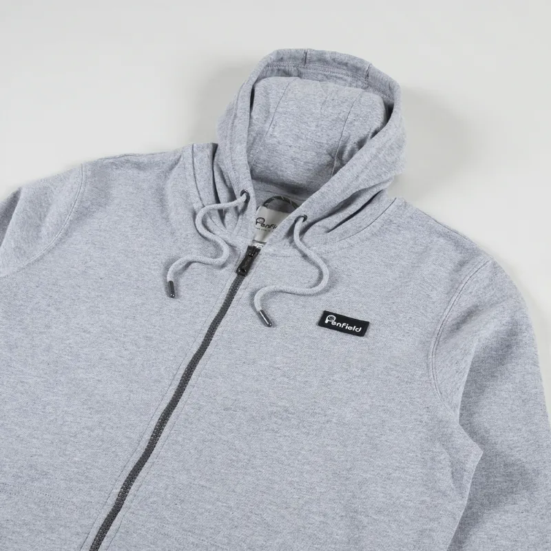 Penfield Badge Zip Hoodie Vintage Grey Heather-3