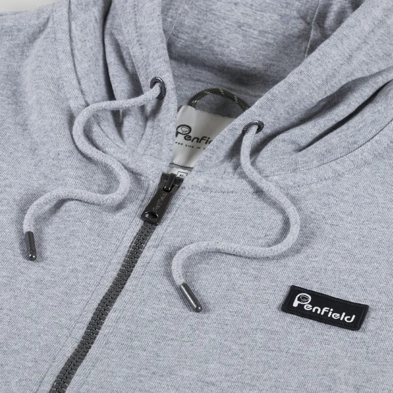 Penfield Badge Zip Hoodie Vintage Grey Heather-6