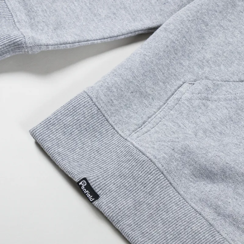 Penfield Badge Zip Hoodie Vintage Grey Heather-8