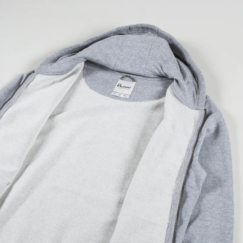Penfield Badge Zip Hoodie Vintage Grey Heather-4