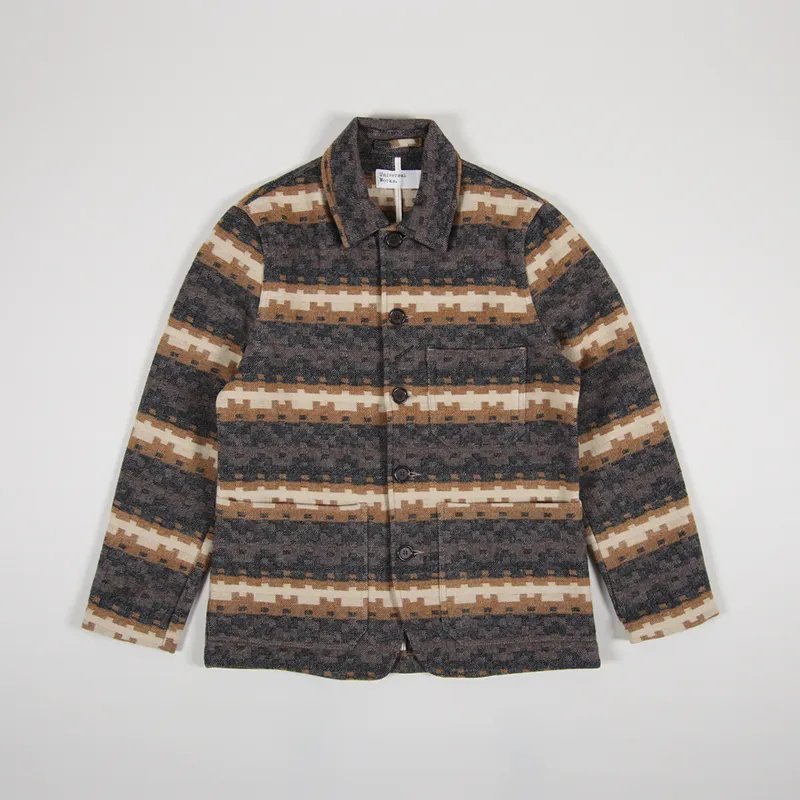 Universal Works Bakers Chore Jacket Chocolate Black Urban Mex Wool