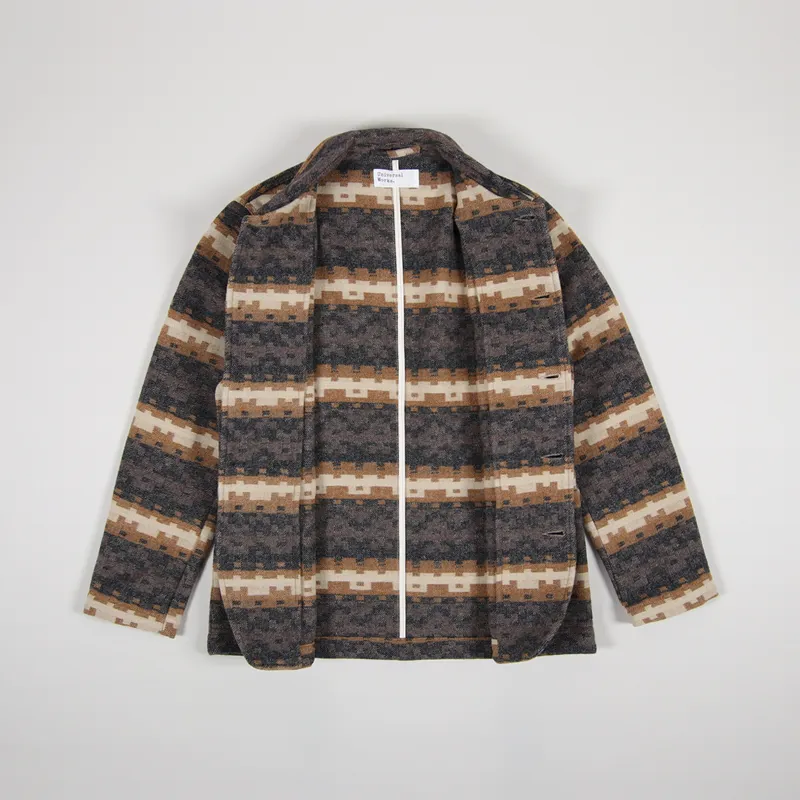 Universal Works Bakers Chore Jacket Chocolate Black Urban Mex Wool-1