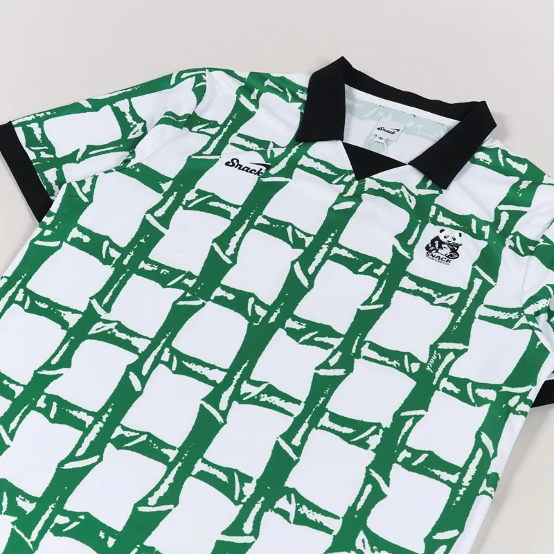 Snack Skateboards Bamboo Soccer Jersey White Green-1
