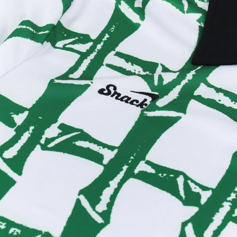 Snack Skateboards Bamboo Soccer Jersey White Green-3