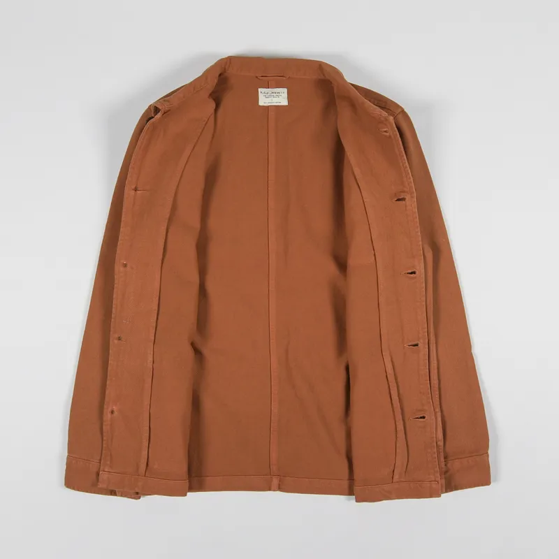 Nudie Jeans Barney Worker Jacket Burnt Orange-1
