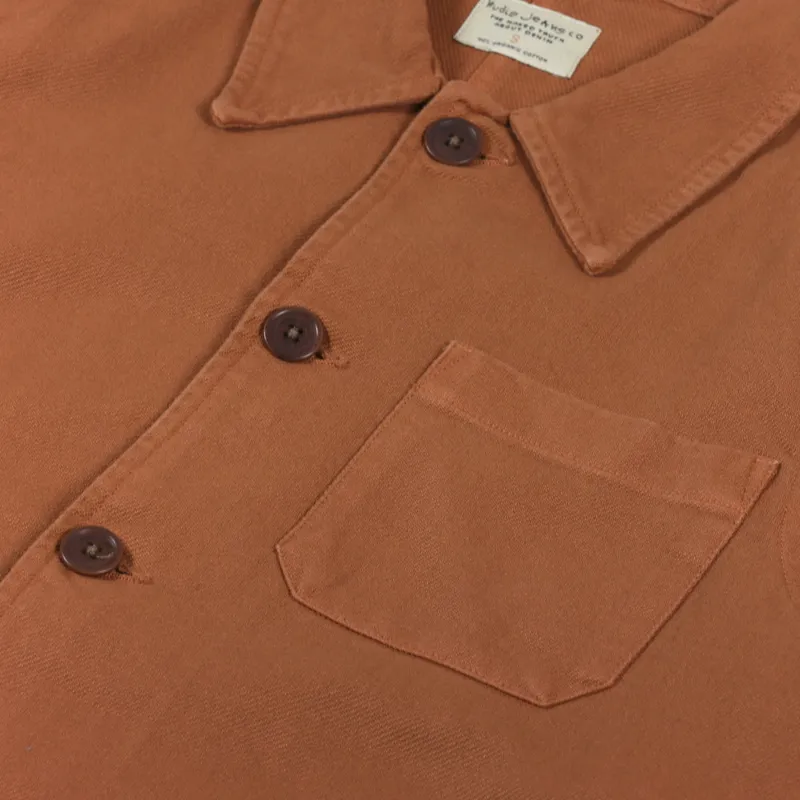 Nudie Jeans Barney Worker Jacket Burnt Orange-8