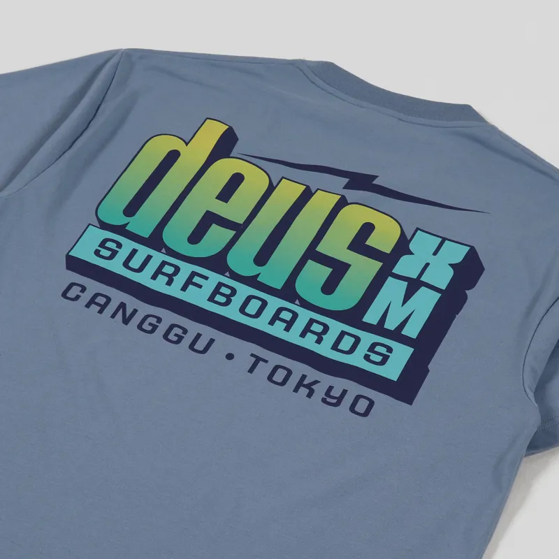 Deus Ex Machina Barracuda T Shirt Barrel Blue-2