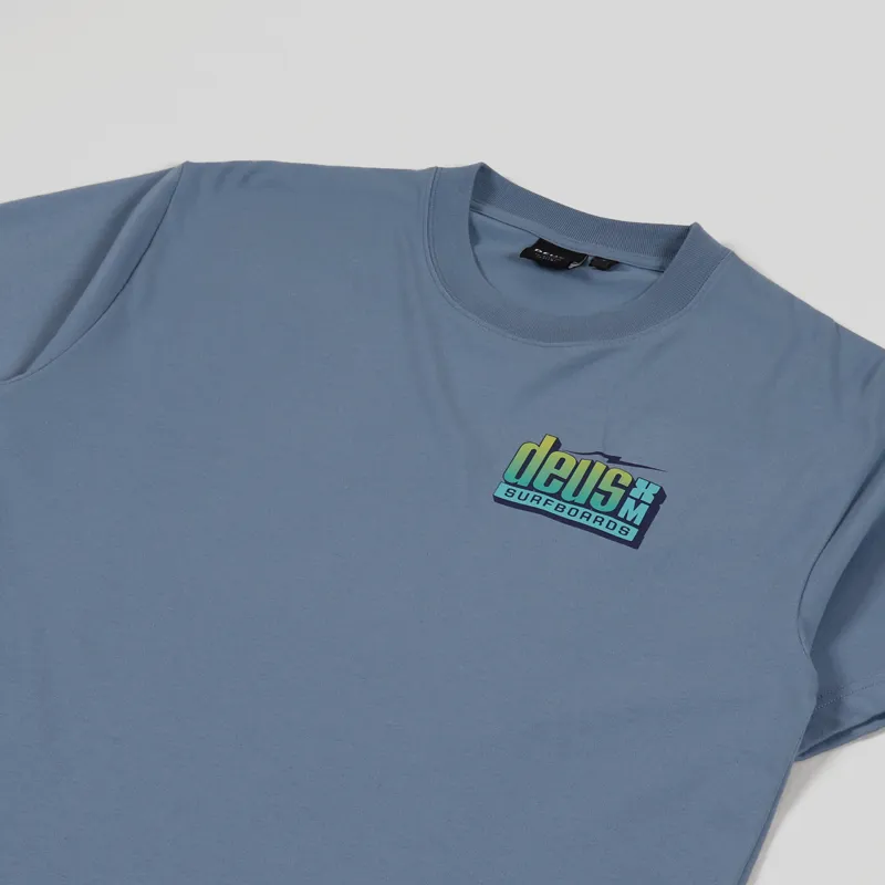 Deus Ex Machina Barracuda T Shirt Barrel Blue-3