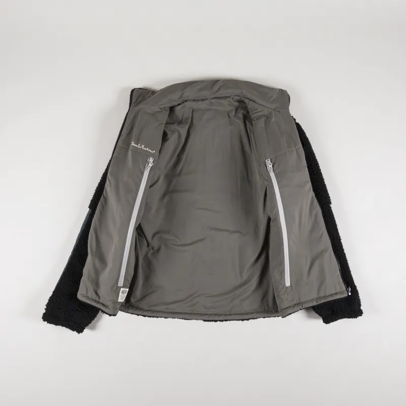 Deus Ex Machina Barrens Reversible Boa Fleece Black Dusty Olive-3