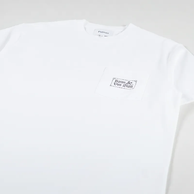 Palmes Tennis Society Baron Pocket T Shirt White-2