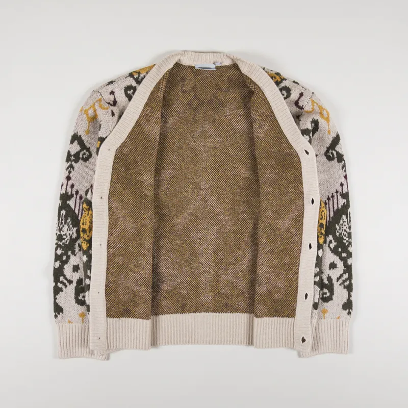Carhartt WIP Mens Baru Jacquard Knitted Cardigan Wall Beige